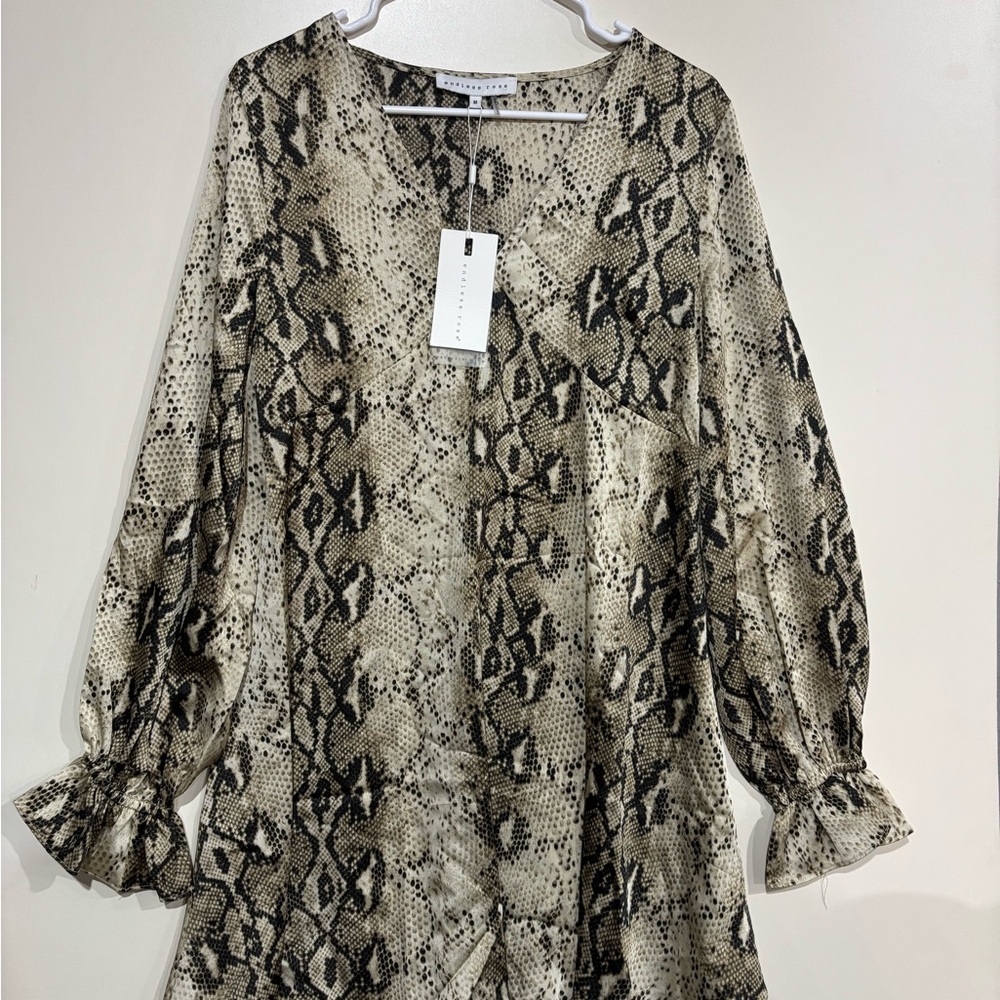 Endless Rose Snakeskin V-Neck Blouse